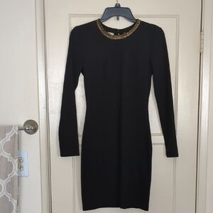 H&M Black Dress with Gold Detailing
